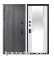 Входная металлическая дверь Тайга 9 см 2 МДФ Эмалит белый Зеркало фацет производителя E-Trade