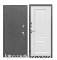 Входная металлическая дверь Термо Эко Серебро Шагрень белая производителя Феррони
